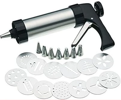 Cookie Press And Cake Decorating Set - Silver