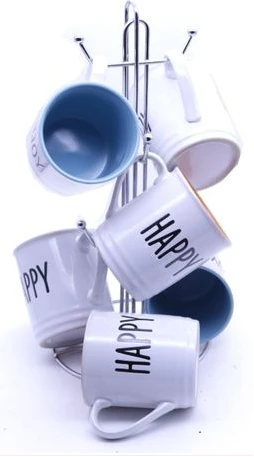 6 pieces of Colored Inside Wording Cups - White
