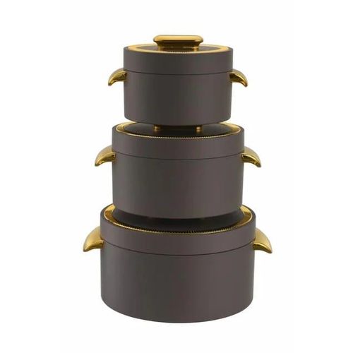 3 Pieces Of stainless Steel Hot Pot Plastic Bento Lunch Box Thermos food warmer storage container Casserole Serving Chafing Dish Buffet set- Multicolor