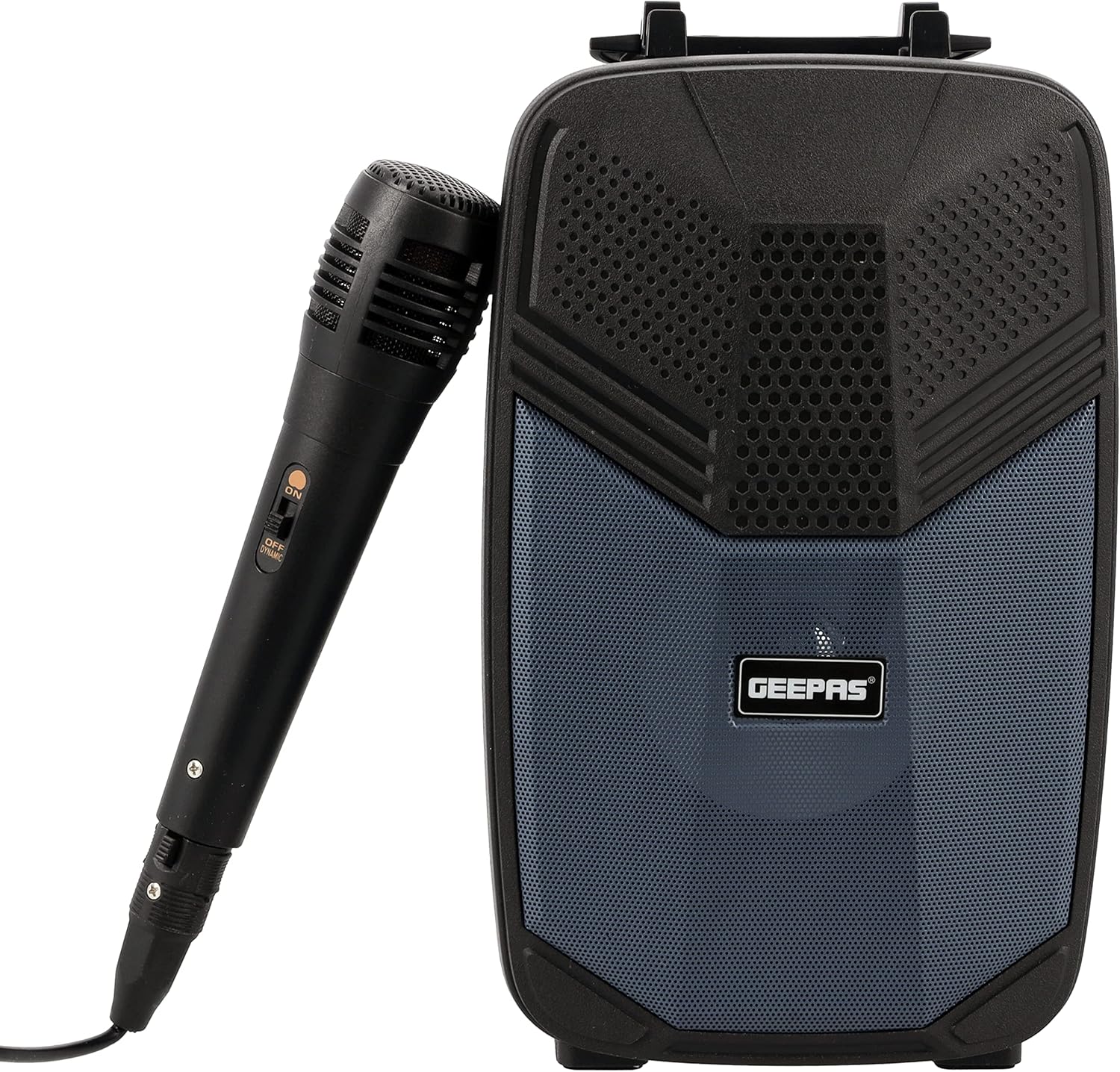 Geepas Portable Bluetooth Speaker, With Microphone, GMS11156 USB/TF/FM/AUX IN Large Circle Dazzle LED Light Portable & Lightweight Ideal For Home, Hotels & Outdoor Use, Black