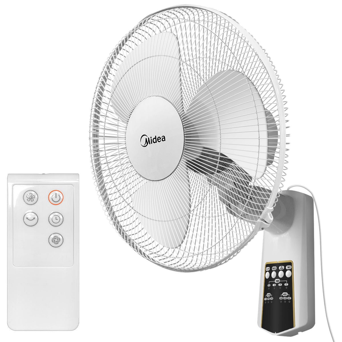 Midea 16-Inch Wall Fan with Remote, White FW407JR