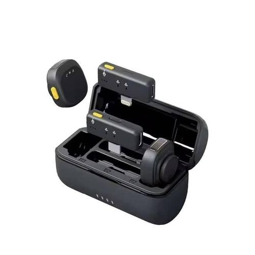 SX27 Professional Dual Lavalier Wireless Microphone with Magnetic Clips Dual Transmitter and Receiver AI Noise Reduction Charging Case for PhotographNoise Cancellation, iPhone and Type-C Devices, Idea