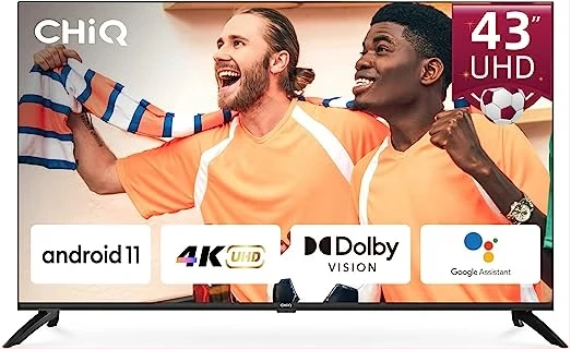 CHiQ 43-Inch Smart TV L43G7P: Frameless Google Certified Android Smart TV With Bluetooth (Black) (3YRs WRTY)