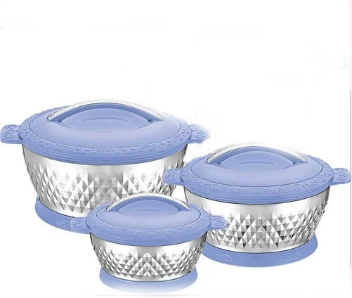 3 Pcs Insulated Hot Pot Dishes Food Warmer Casseroles -Multi-colour.