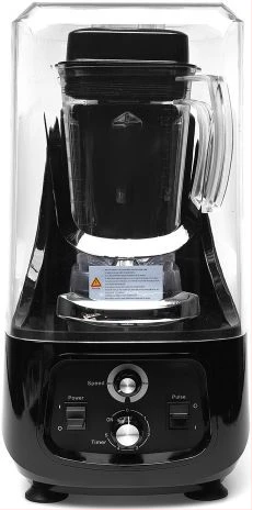 Commercial Ice Crusher Sound Proof Smoothie Blender Juicer With Timer Belt- Black.