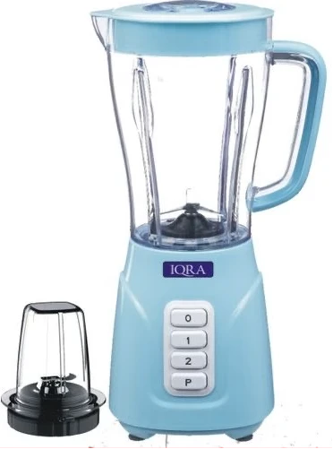 IQRA 2-In-1 Blender IQ-BL6005B; 1.5L, 500W Copper Motor, Chopper - Blue