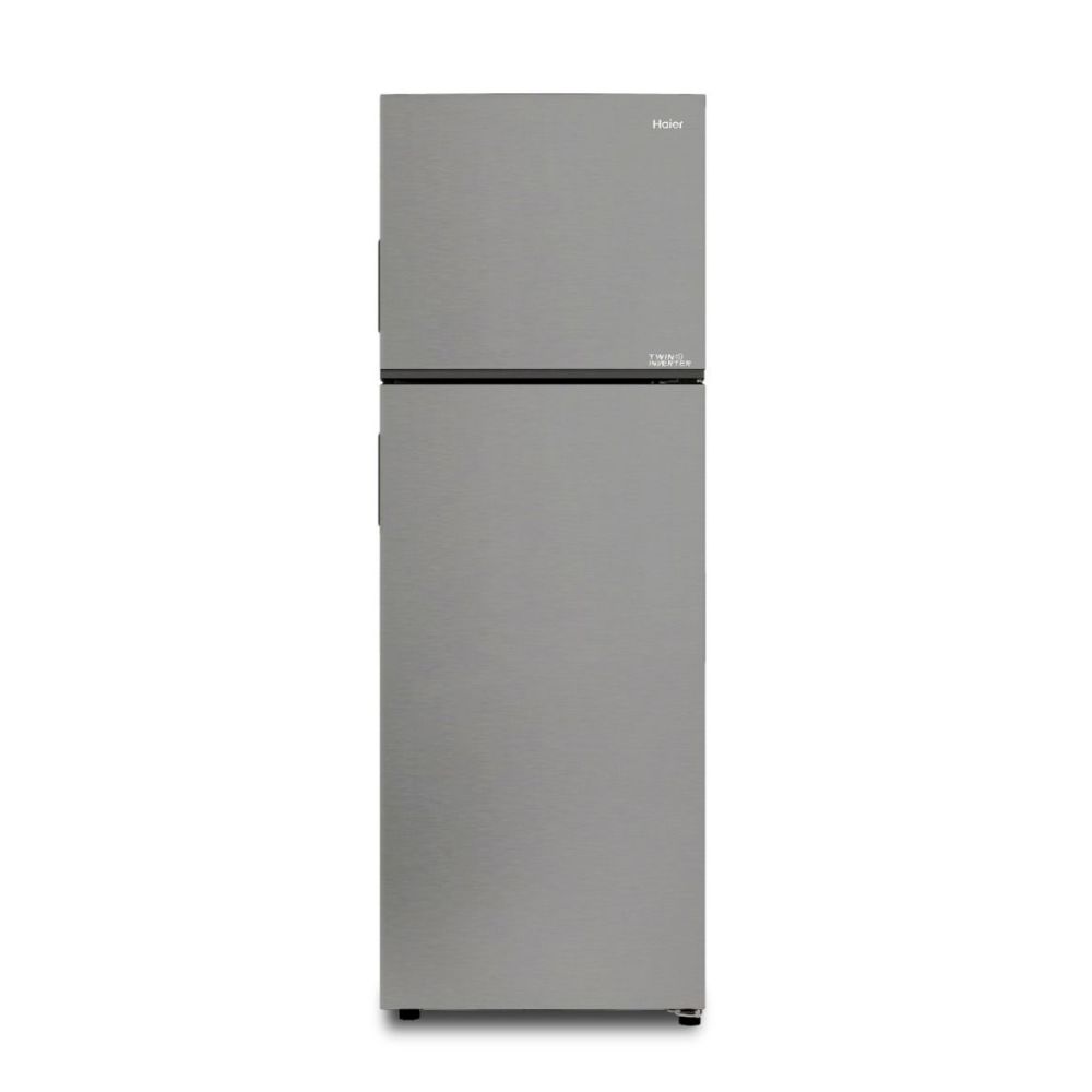 Haier 385 Litres Fridge, (Net 366L) HRF-385NS, Double Door Top Mount Freezer Refrigerator, Frost Free, Twin Inverter Compressor - Silver