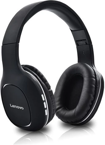 Lenovo HD300 Foldable Wireless Bluetooth Noise Cancellation Headphones - Black