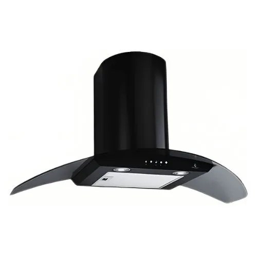Newmatic 90cm Chimney Hood H77.9PB, Curved, Touchscreen Control Panel, Robust Motor, Kitchen Extractor Fan - Black