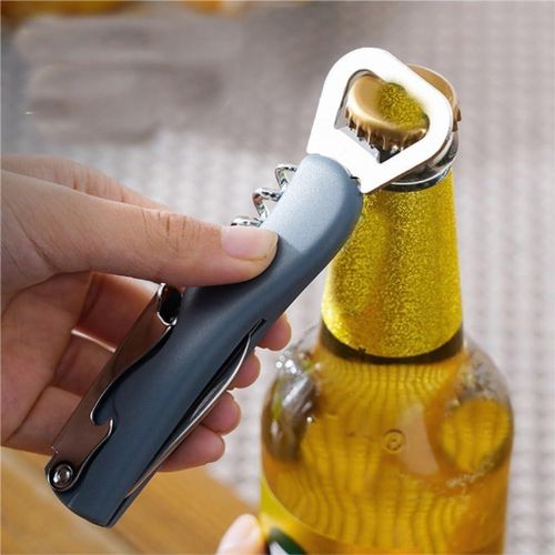 Portable Corkscrew Wine Bottle Opener Stainless Steel Screw Drill Bit Bottle Cap Opener Multifunctional Beer Bottle Screw Bird Lever with Foil Knife Waiters in Family Restaurant