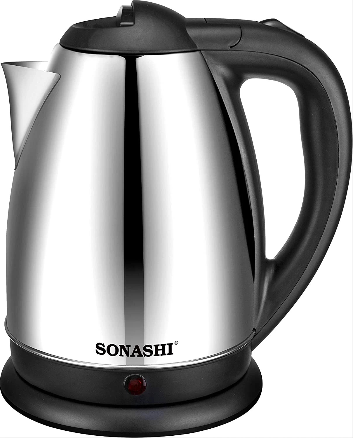 Sonashi 1.8 L Cordless Kettle SKT-1804 - Stainless Steel Kettle w/ Spray Coating, 360-degree Swivel Base, Auto Shutdown, Power On/Off Indicator Light