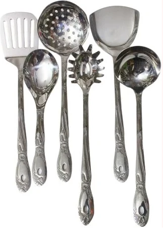 7 Piece Kitchen Tool Cooking Utensils/Serving Spoons-Silver