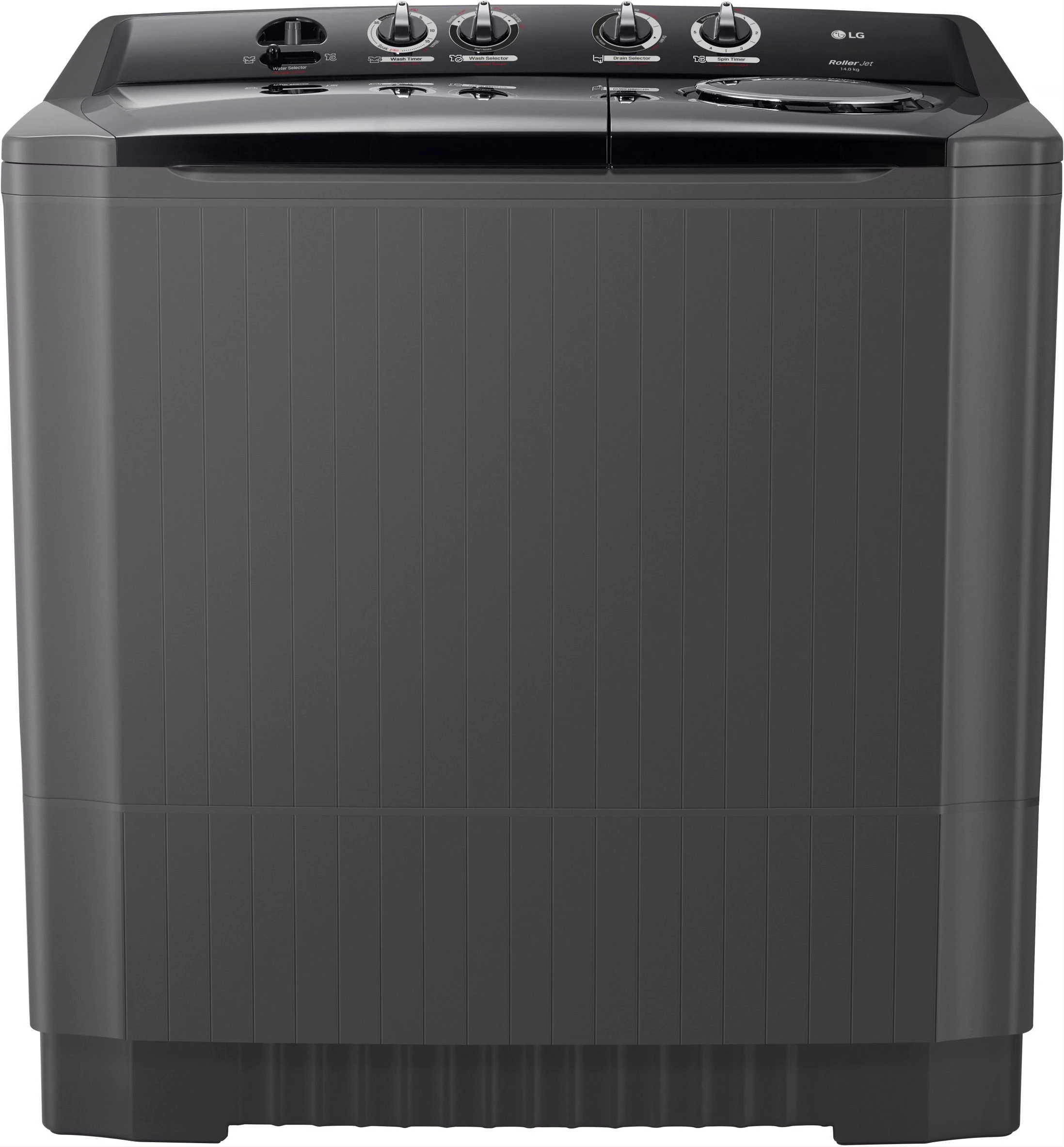 LG 13kg Twin Tub Washing Machine, P1761RWNBL - Roller Jet Pulsator, Wind Jet Dry, Rat-Away Design