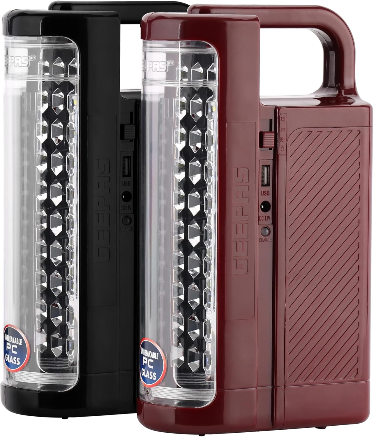 Geepas Rechargeable 3D LED Lantern, Pack of 2pcs - Portable Emergency Lantern with Light Dimmer Function GE5566