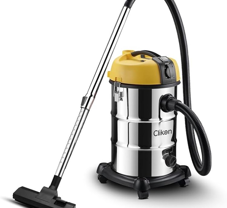 Wet & Dry  Vacuum Cleaner 30L2200W, Stainless steel tube, 360° Rotating wheels, High suction power 200 mbar, Tank capacity 30L - CK4445