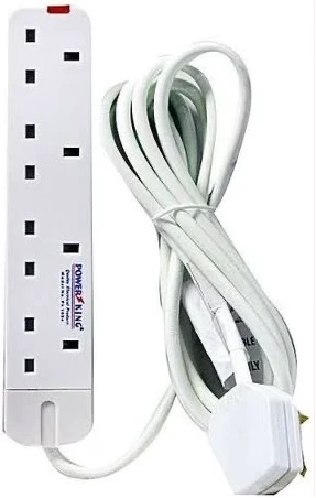 Power King 4 Way Extension Cable - White