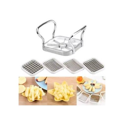 5 In 1 Multi-Functional Kitchen Utensils Tools Vegetable & Fruits Cutter Slicer For Apple Pear Potato Chips Strip Chopper Stainless Steel Manual Vegetable Fruit Shredders
