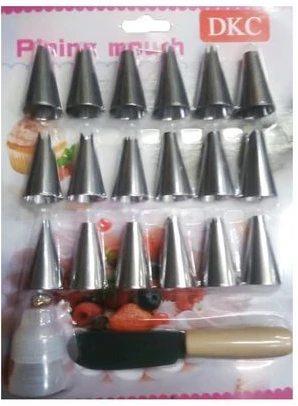 20 Pieces Set Useful Cake Icing Decorating Tool Kit-Silver
