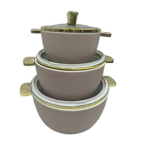 3 Piece Of 1.8L+3.5L+6L Thermal Hot Pot Containers For Party Home Use Kitchen Insulated Food Warmer Serving Casserole Dishese Lunch Box Set