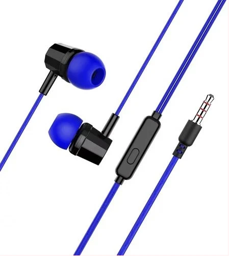 J69 In Ear Sports Earphones Wired Headphones With Microphone-Blue
