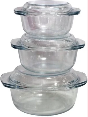 Glass Mexxi 6pcs round glass casserole set/serving dishes