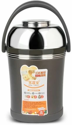 2.5 Litre Stainless Steel Food Flask Storage Lunch Box Container- Grey.