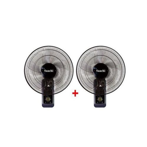 Saachi 16 Inch Wall Fan With 3 Speeds Buy 1 Get 1 Free With A powerful Motor-Black