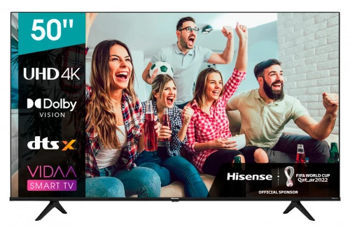 Hisense 50 Inch TV; 4K Ultra HD Frameless Smart VIDAA TV With In-Built WIFI - Black (3YRs WRTY)