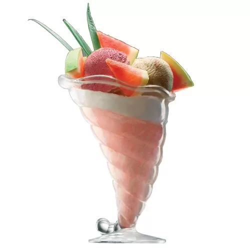 6 Pack Shell Of 32Cl Sundae Cups Clear Glasses Footed Milkshakes Glasses Cups For Ice Cream Juice Parfait Fruits Mousse Pudding -Clear