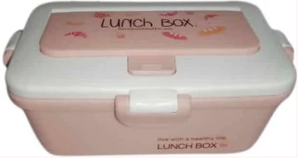 Plastic Food Storage Lunch Box Container-Pink