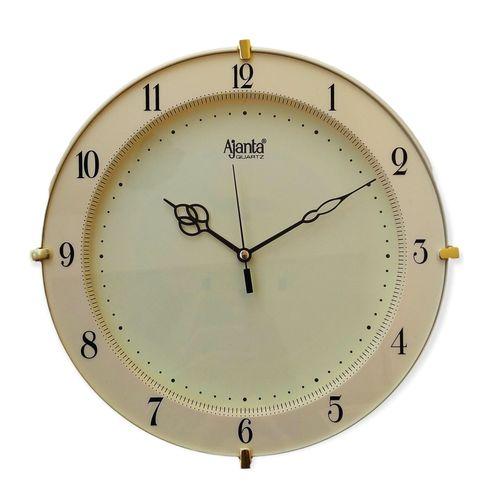 Ajanta Quartz Wall Clock beige with Round Dial Shape 897