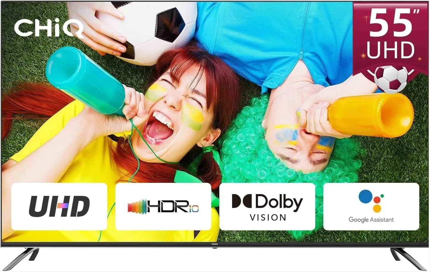 CHiQ 55 - Inch 4K UHD Smart TV; Android With Inbilt Free To Air Decoder, HDMI, USB, Bluetooth - Black (3YRs WRTY)