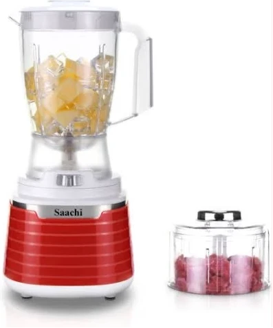 Saachi 2 In 1 Blender/Chopper NL-BL-4395C-RD With Single Speed Operation