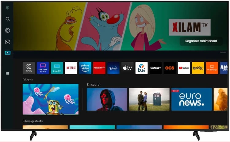 Samsung 50″ Crystal UHD 4K UA50CU7000 Smart TV, 3-Side Bezeless Design, 4K Upscaling, HDMI, USB, Bluetooth – Black