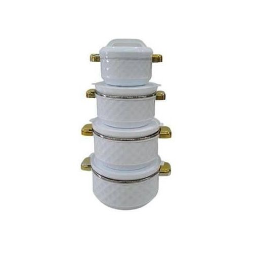 Hot Pot 4 Pieces Hotpot Dishes Lunch Boxes Serving Insulated Casserole Food Warmer 2.3L+4.5L+6.5L+8L Thermal Dishes Sets For Hot Food -Multicolor