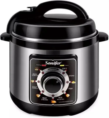 Sonifer 6L Electric Rice/Pressure Cooker, With Heat Preservation Function,Silver