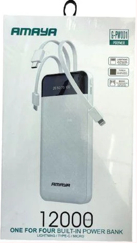 Amaya One For Four Built-In Power Bank 12000mAh - White