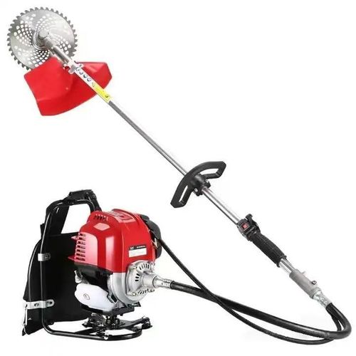 6 In 1 Multi Tool 4 Stroke Backpack Side-mount Gasoline Lawn Mower Weeding Machine Farm Garden Bush Cutter with Heavy Duty Tap & Go Blades for Crop Trimming, Grass Cutting Garden and Lawn Cutting, Far