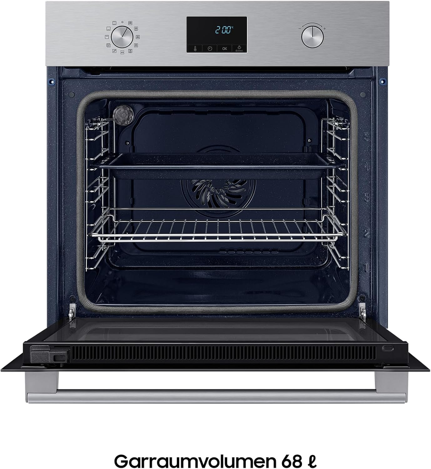 Samsung Pyrolysis NV68A1170BS Built-in Oven 68 L Energy Efficiency Class A Single Fan Catalytic Cleaning 8 Heating Types Including 20 Automatic Programmes Stainless Steel [Energy Class A]