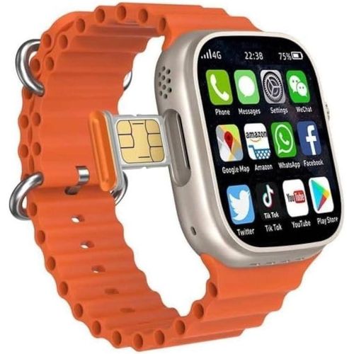 Modio 4G Ultra MAX SIM Powered Smart Watch with 4GB RAM and 64GB Internal Memory - with 3 Strap -Multicolor