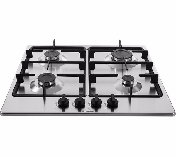 BOSCH 60X60cm Serie 4 PGP6B5B60 4 Gas Burners Gas Hob - Stainless Steel