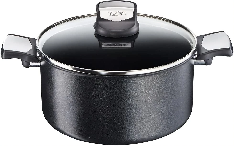 TEFAL Expertise Non-Stick 24 cm Casserole with Lid, Black, Aluminium, C6204672 (All Heat Sources including induction)