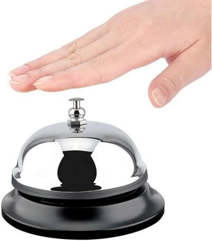 Reception Desk Counter Call Bell For Hotel Bank Service - Silver