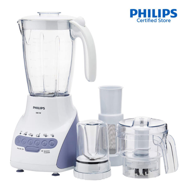 Philips 2 Litre Jar Blender / Mixer HR2118/01 , Powerful 600W Motor, Multiple Speeds Ultra-sharp, Long-lasting Serrated Blades, Multi Mill Accessory,  Detachable Blade Unit For Easy Cleaning, Convenie