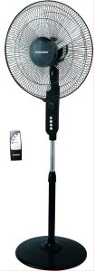 Iqra 16" Stand Fan , Remote Control, 5 Blades, Copper Motor (IQ-SF040-R) - Black