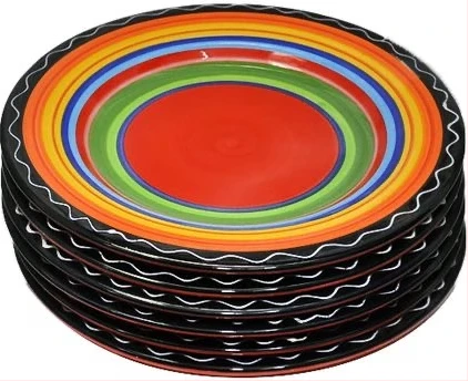 6 Pieces Rain bow Side Plates - Multicolor