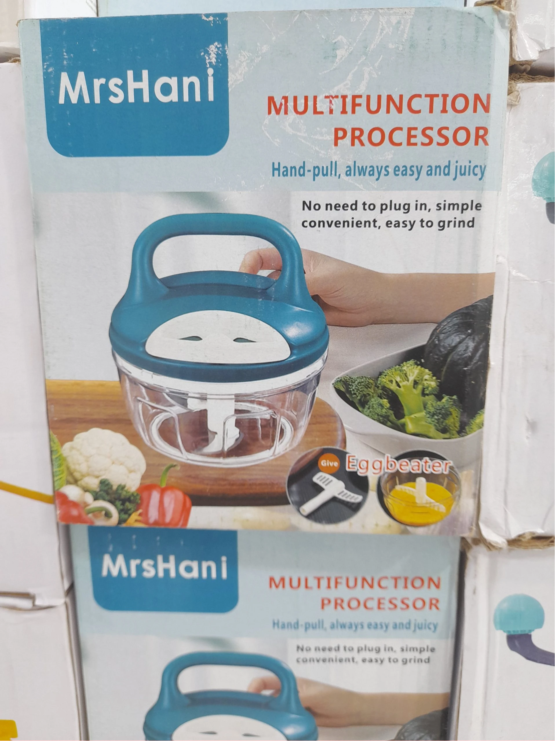 Manual Speedy Chopper With Handle and Egg beater -Clear