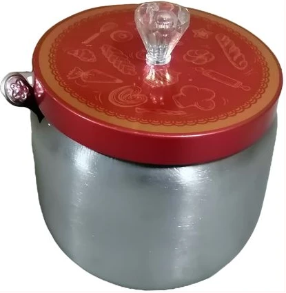 Steel Sugar Bowl With Spoon and Lid Container Jar Condiment Pot - Silver.