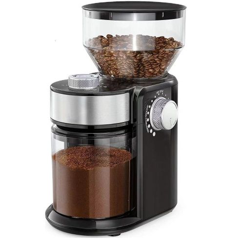 Electric Coffee Grinder 2.0, Adjustable Burr Mill with 16 Precise Grind Settings for 2-14 Cups - Black
