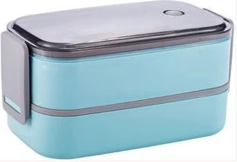 Double-Layer Food Lunch Box, Leakproof Container,Microwave Safe, Color May Vary